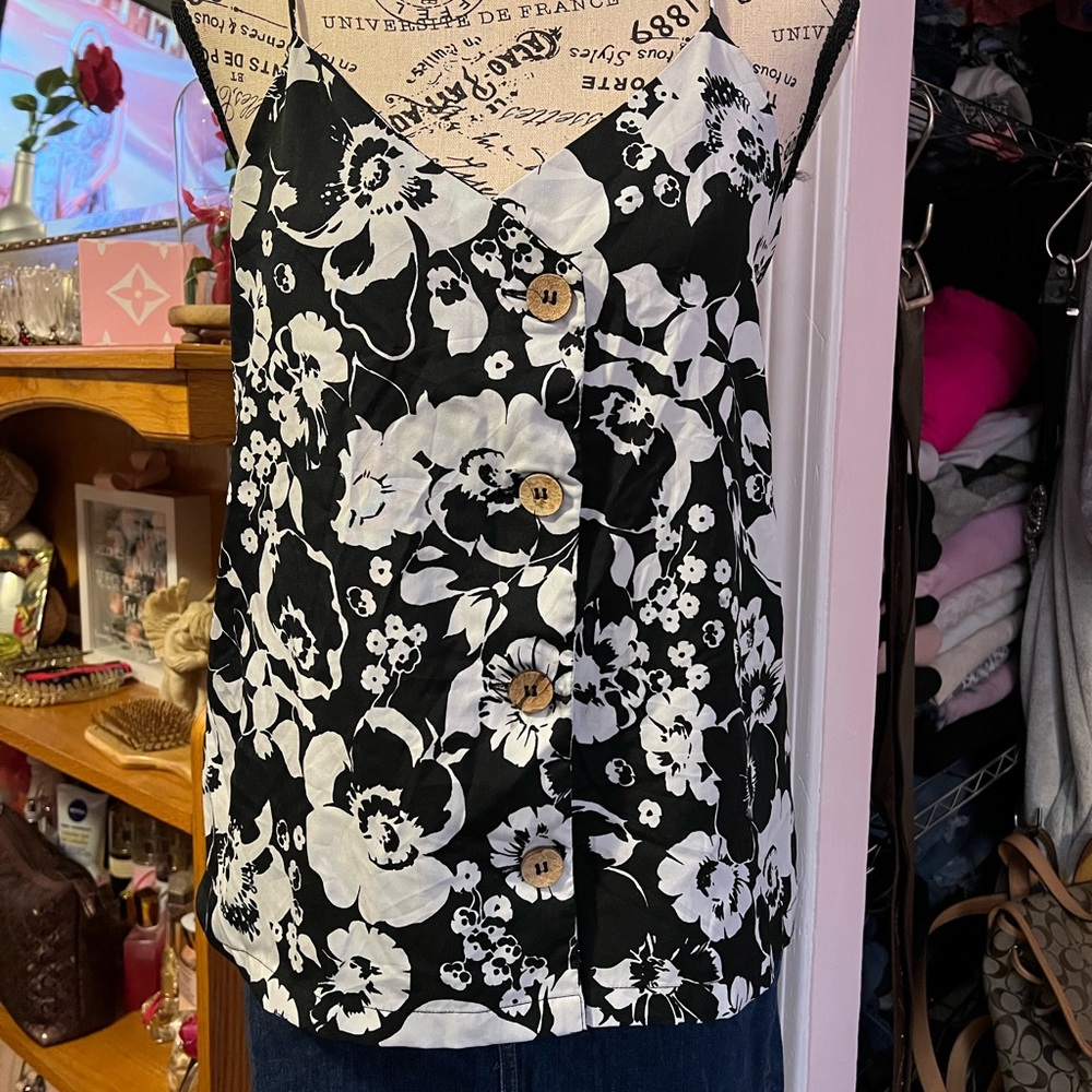 Mango button up top
